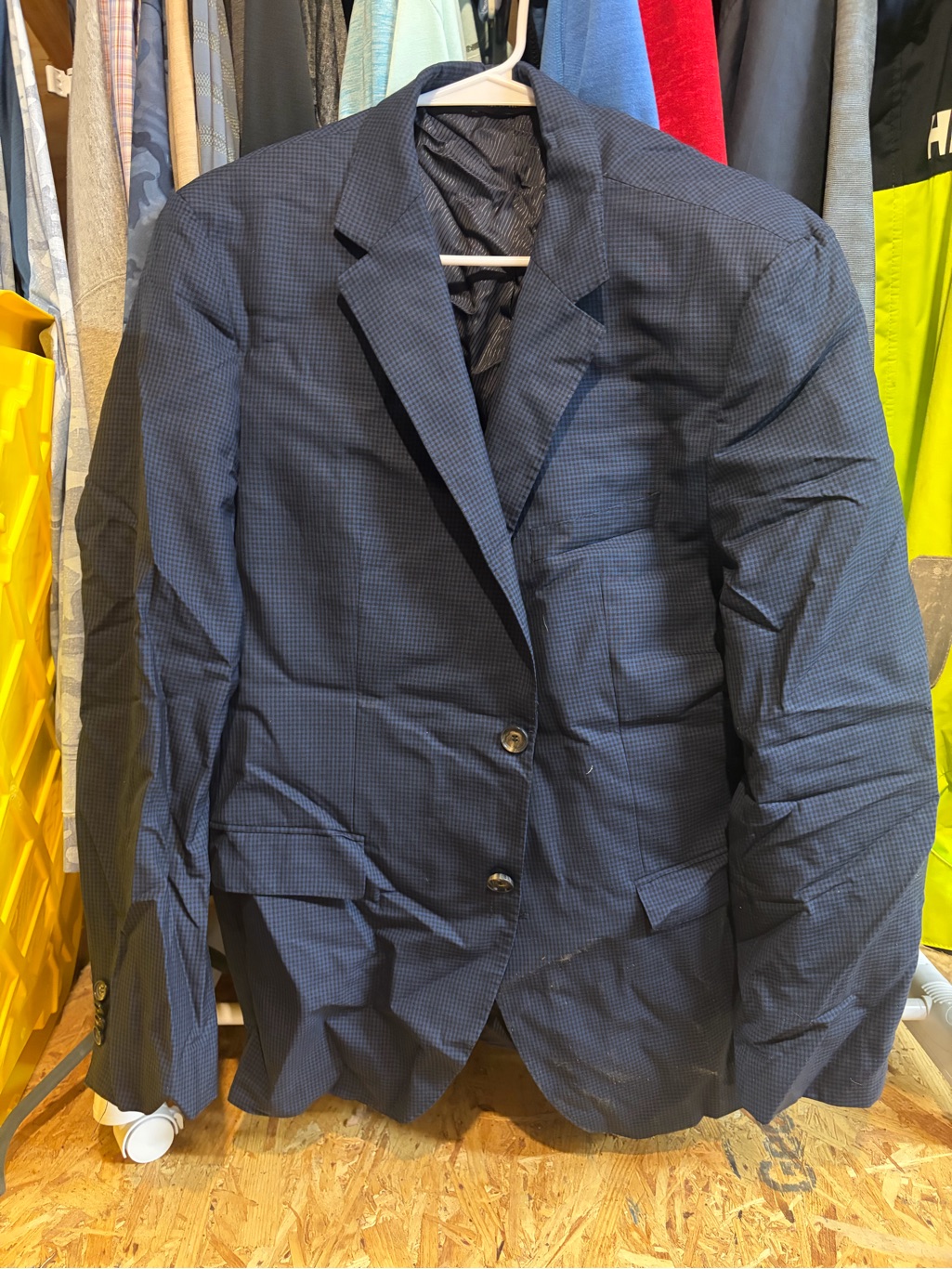 Boss Men's Black Striped Lined Blazer Interior